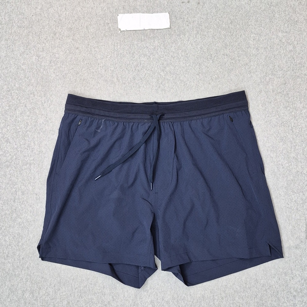 American Eagle Outfitters Men Activewear Shorts XL Navy Blue Zipper 4"